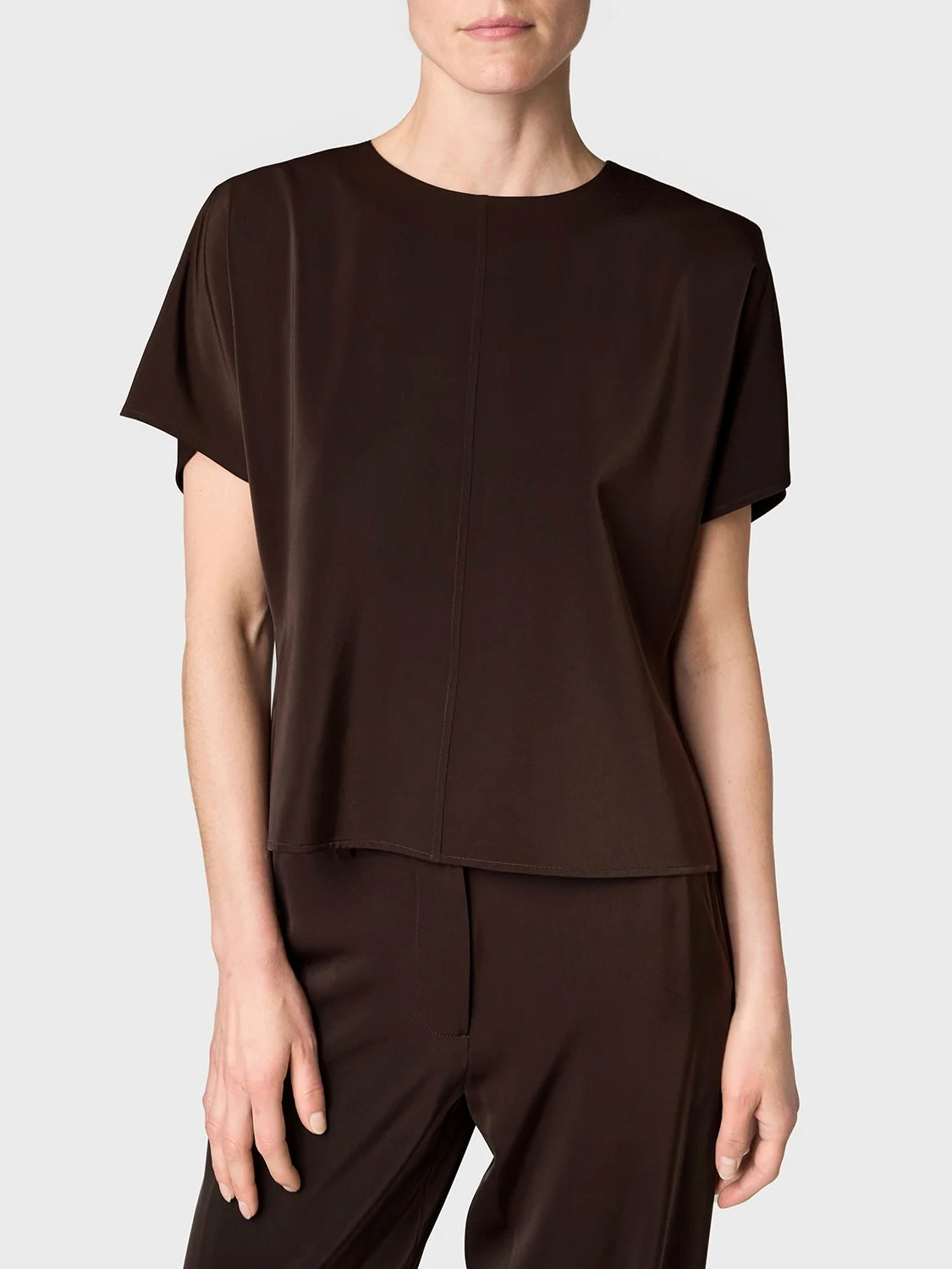 Marville Road The Mia satin top, chocolate