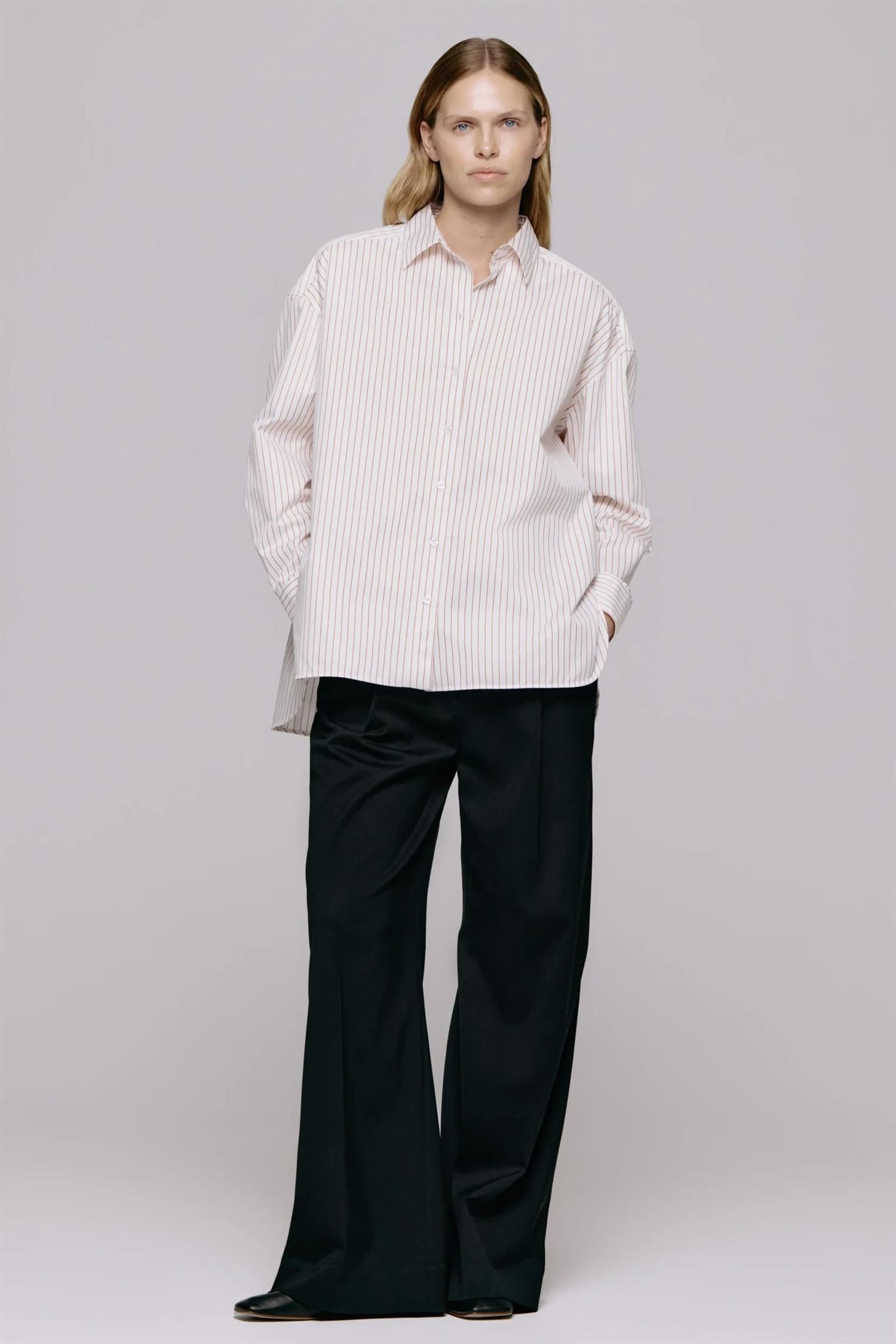 Julie Josephine Edwina shirt, burnt orange stripe