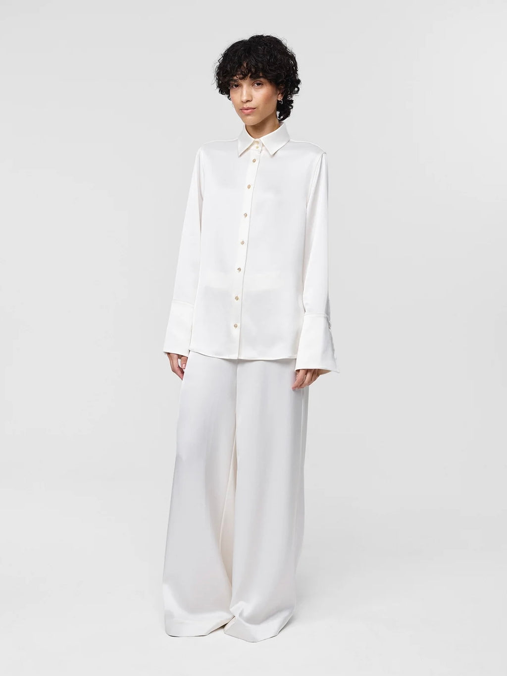 Julie Josephine Julie Satin Shirt, Off White
