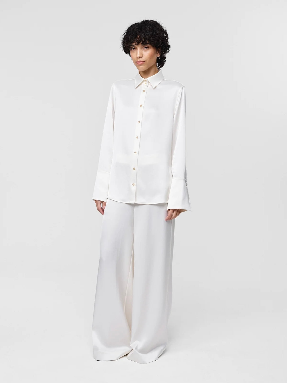 Julie Josephine Julie Satin Shirt, Off White