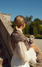 Lescarf Cashmere Paisley scarf 65x65, greige