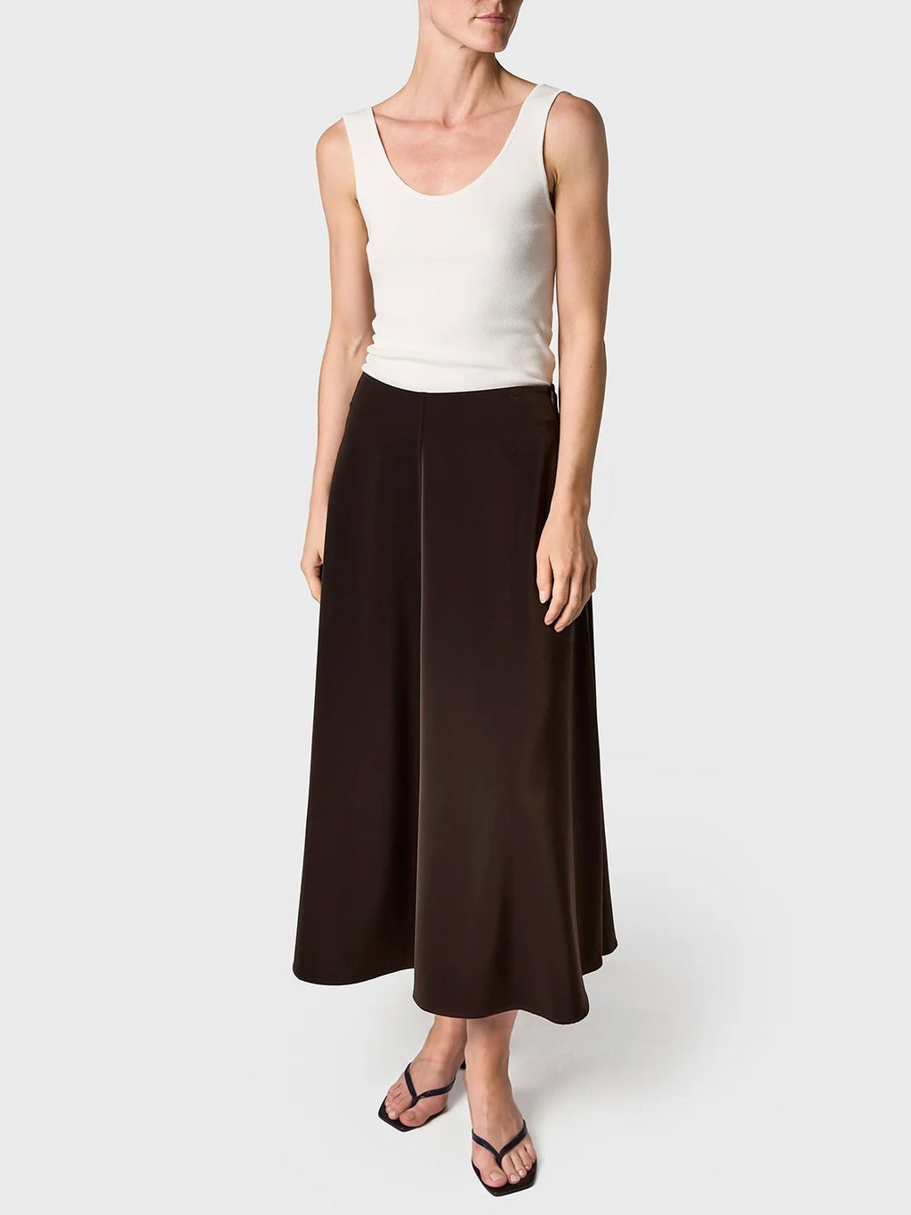 Marville Road The Rhonda satin skirt, Chocolate