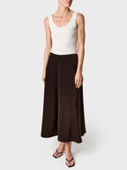 Marville Road The Rhonda satin skirt, Chocolate