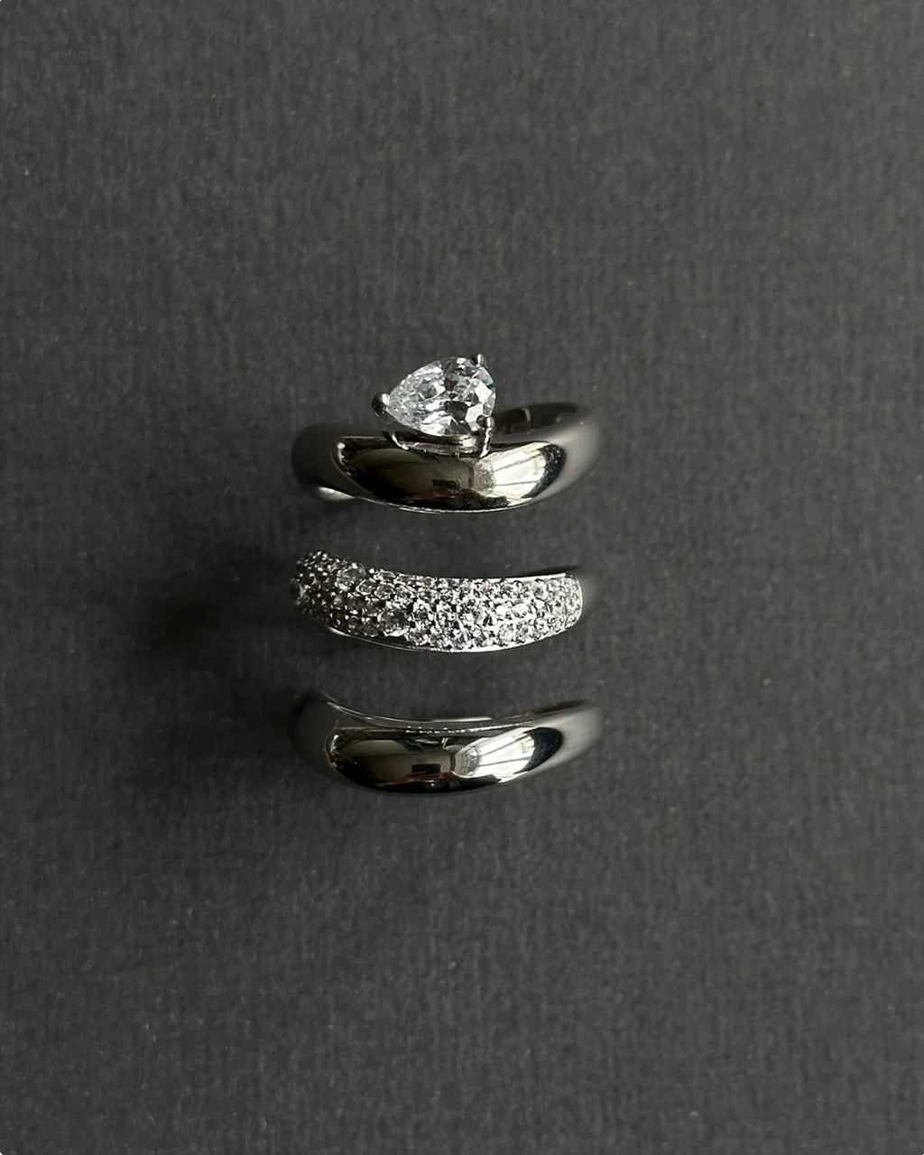 Philippa Studios Wave Pave ring, sølv