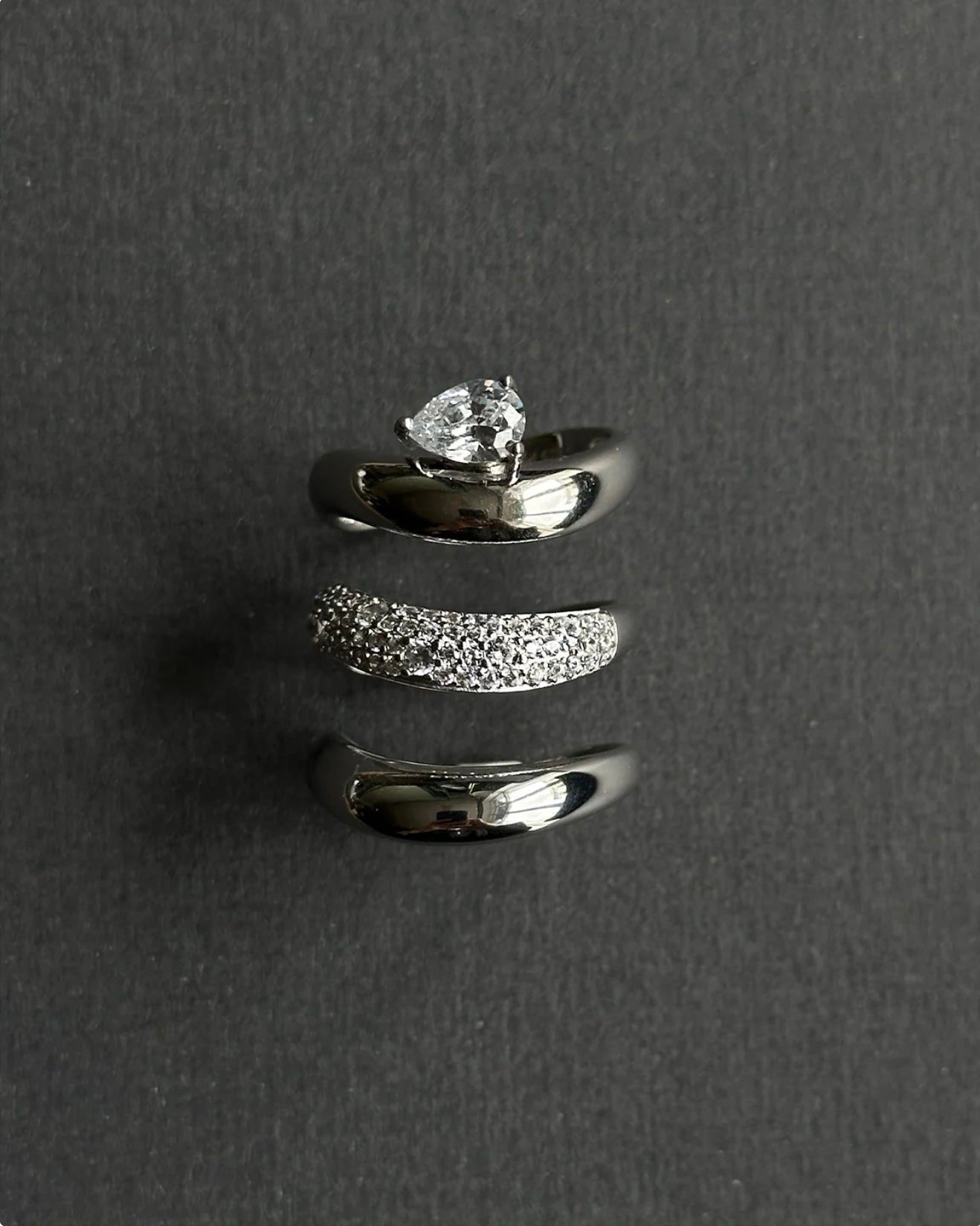 Philippa Studios Wave Pave ring, sølv