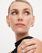 Philippa Studios Dome Pave Hoops Large, sølv