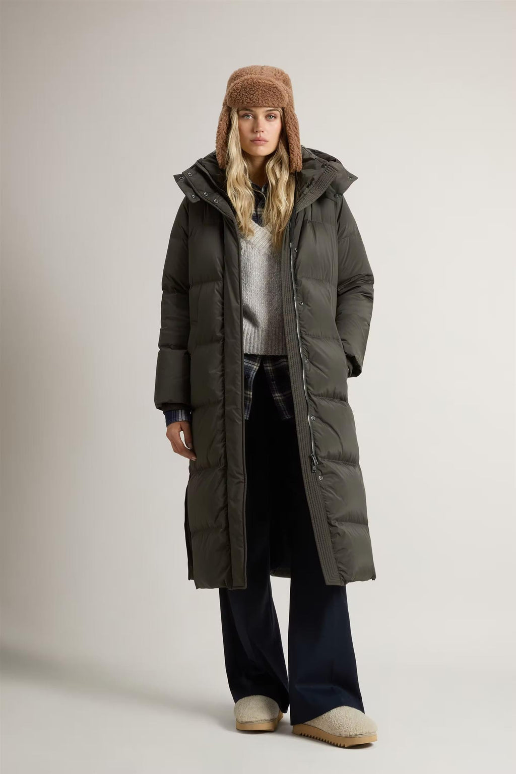 Woolrich Long Kelly parka, dark green