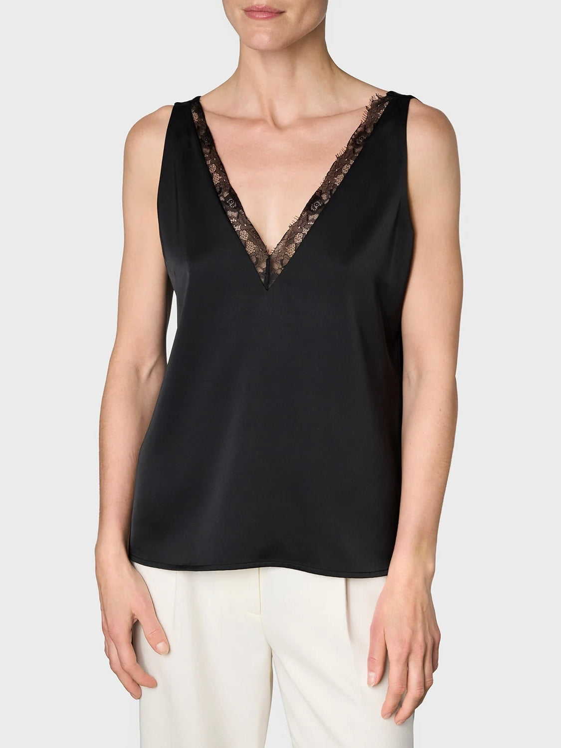 Marville Road The Virelle satin top, sort