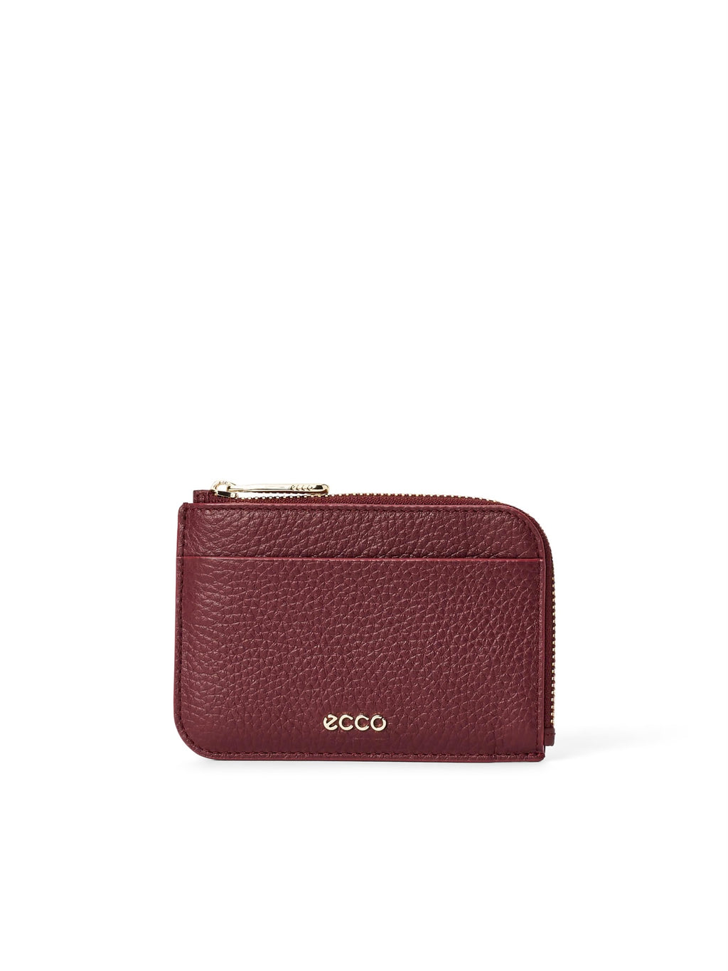 ECCO Card case zipped pebbled, Dark ruby