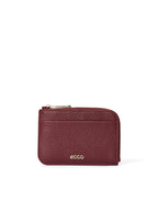 ECCO Card case zipped pebbled, Dark ruby