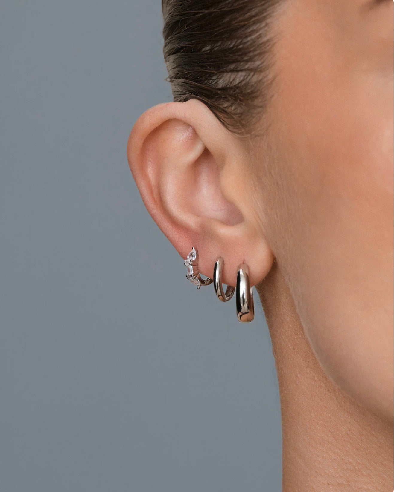 Philippa Studios Dome Hoops Large, sølv