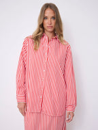 Notshy Cashmere Althea skjorte, Rød/hvit