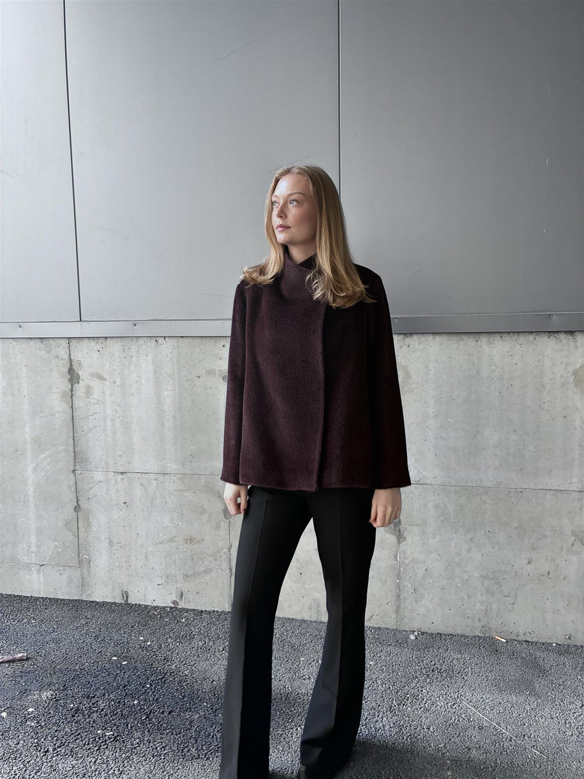 Natura Cashmere Anna Coat Alpaca, bordeux