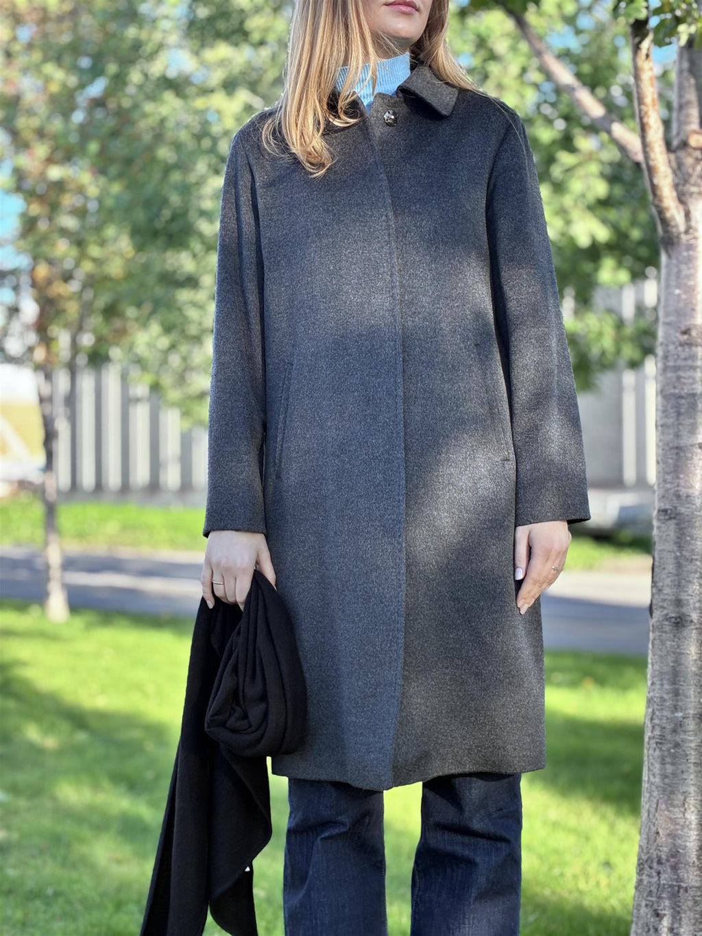 Natura Cashmere Nella coat, colombo dark grey