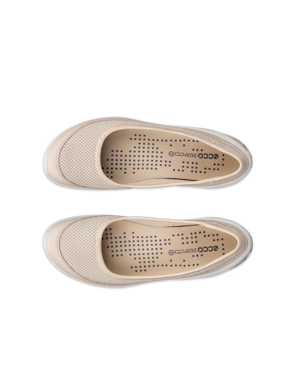 ECCO Biom Lite Ballerina tekstil, Limestone