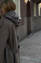 Lescarf Wool Monogram scarf, 80x80, Taupe