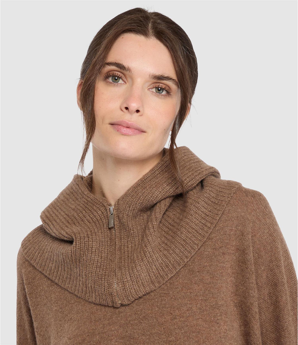 Notshy Cashmere Gustave balaclava zip,  cafe au lait