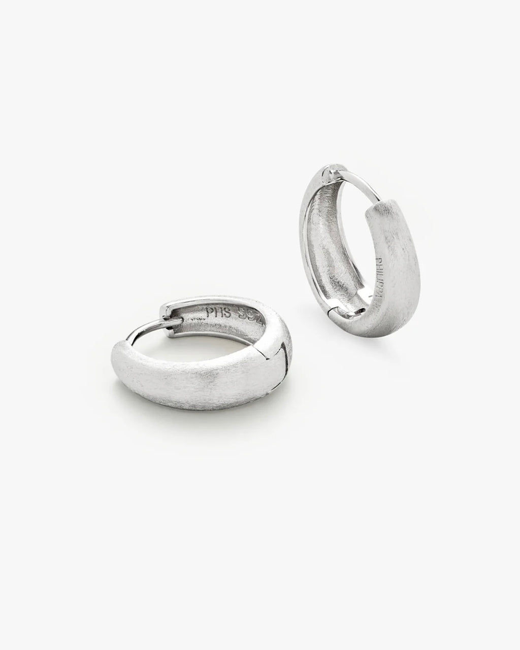 Philippa Studios Dome satin hoops Medium, sølv
