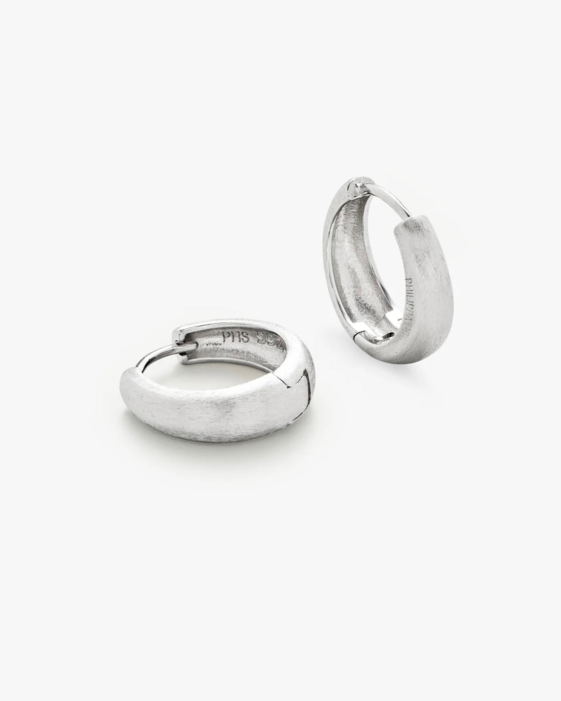 Philippa Studios Dome satin hoops Medium, sølv