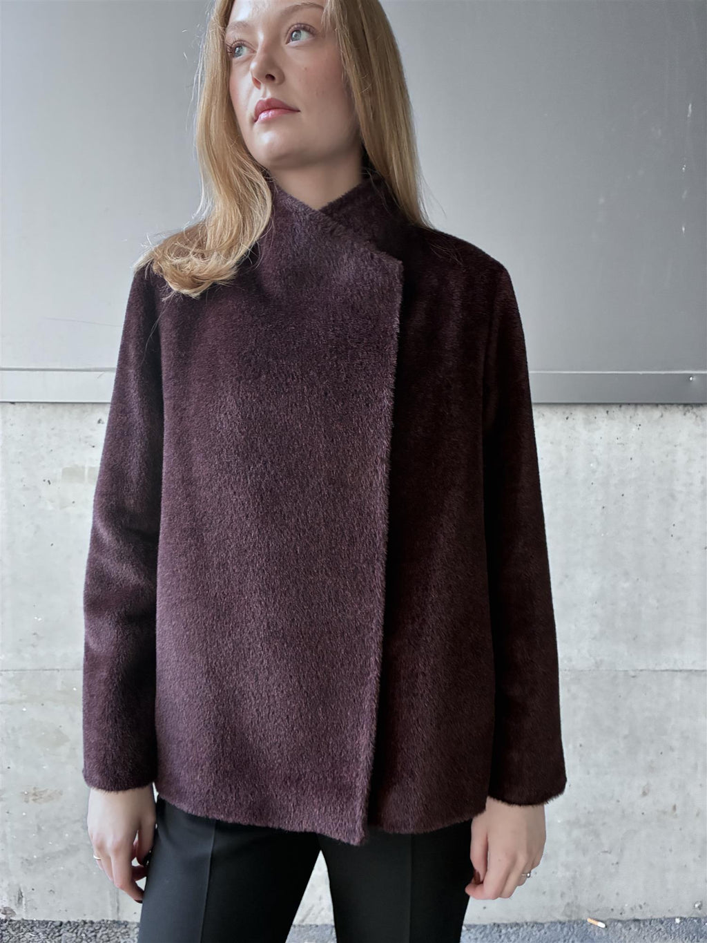Natura Cashmere Anna Coat Alpaca, bordeux