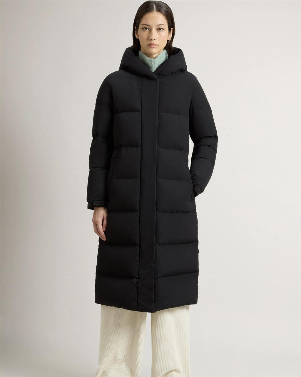 Woolrich Cloud Madison long coat, svart