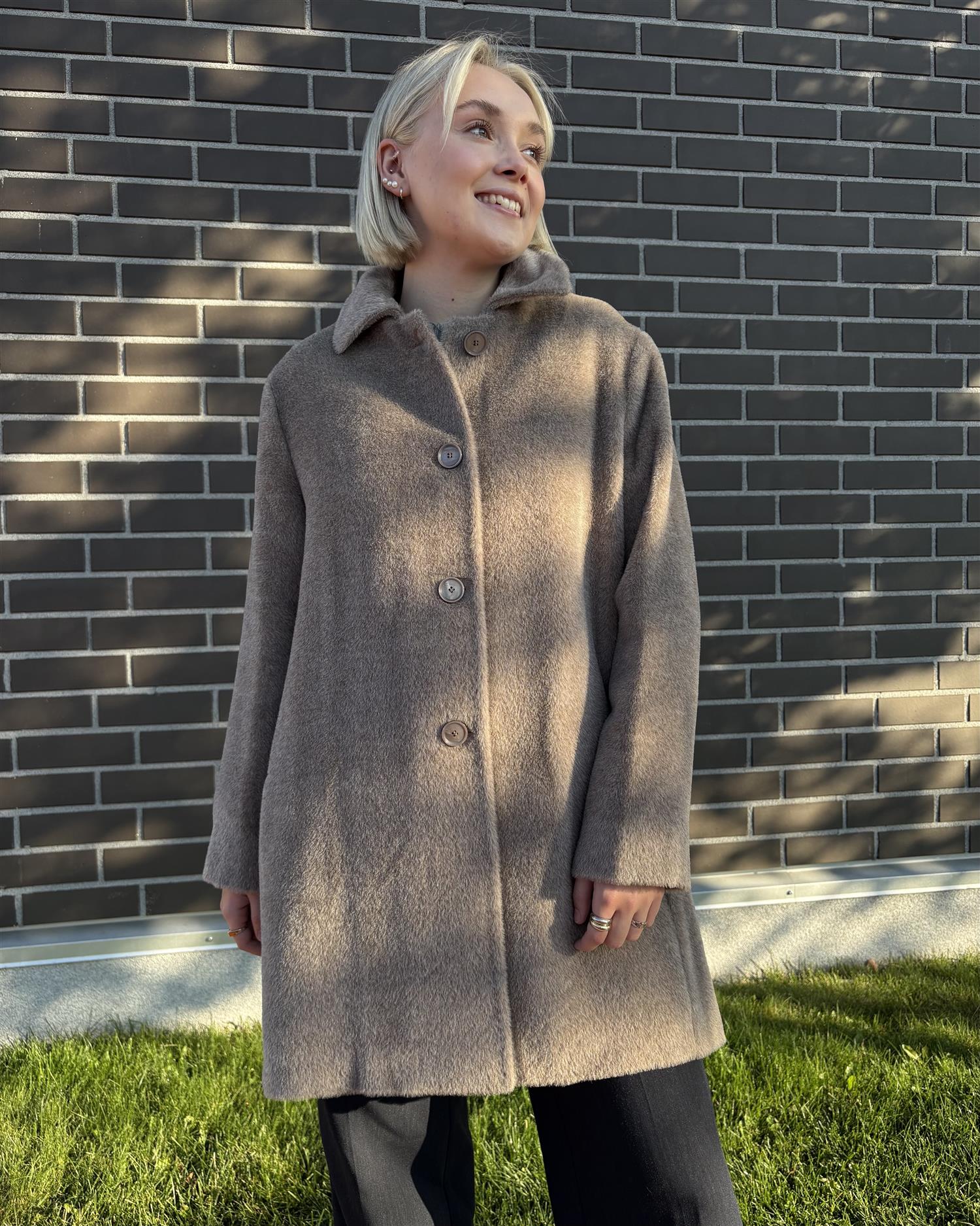 Natura Cashmere Paula coat alpaca, taupe