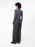 Julie Josephine Astri Longsleeve polo, Stone Grey