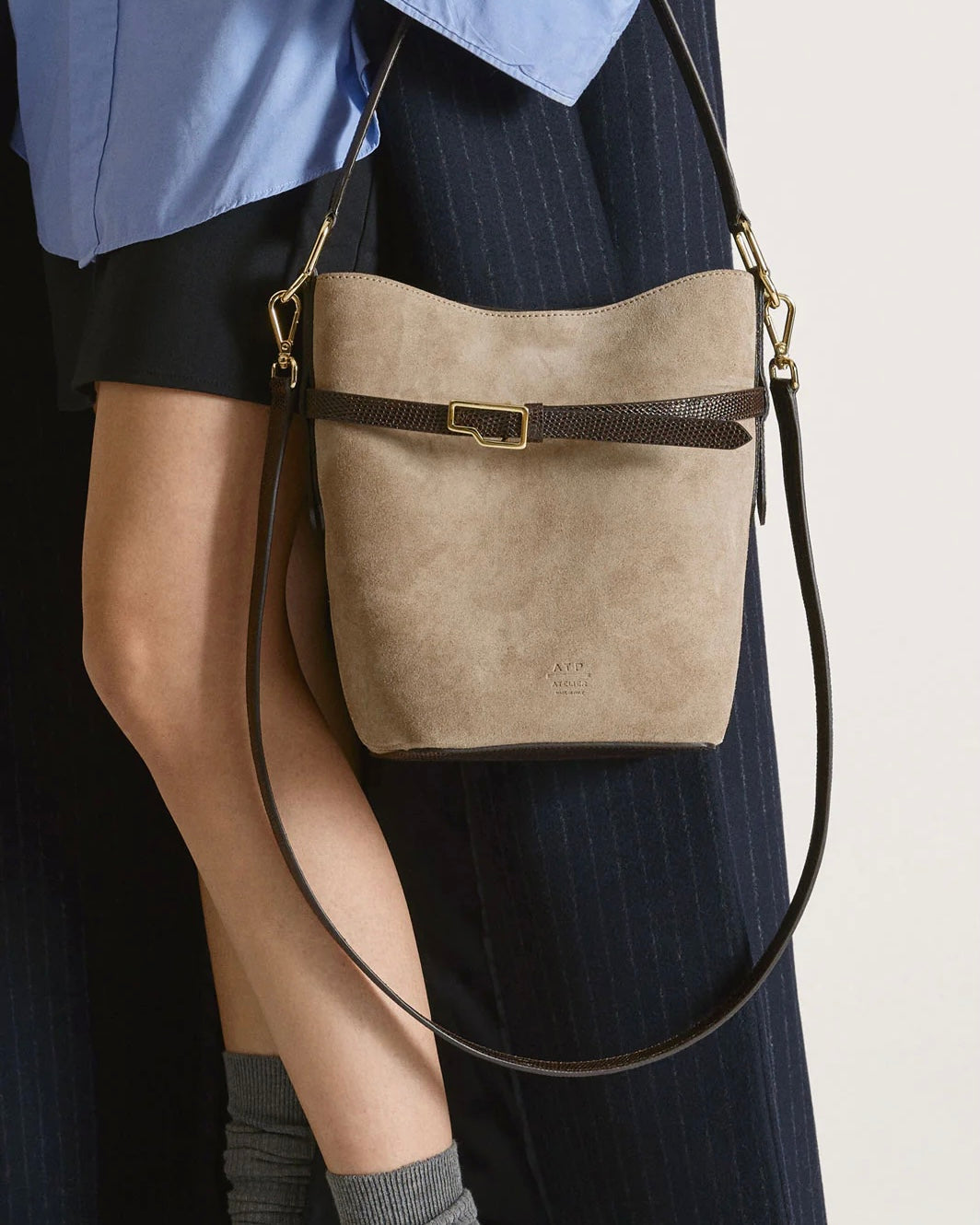 ATP Atelier  Cremella Avena/Walnut, suede/printed Lizard