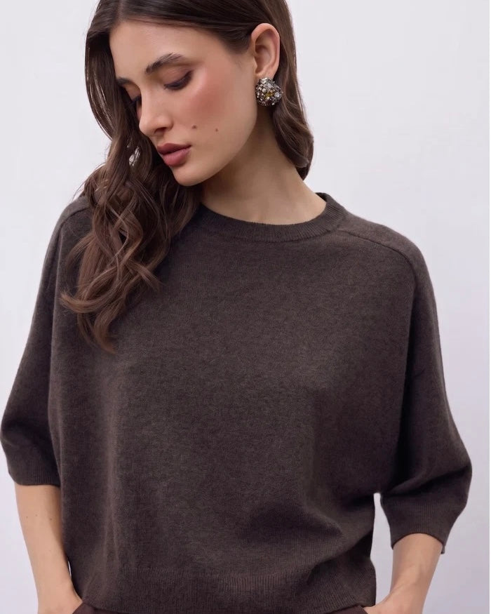 Notshy Cashmere Lilou top, cacao