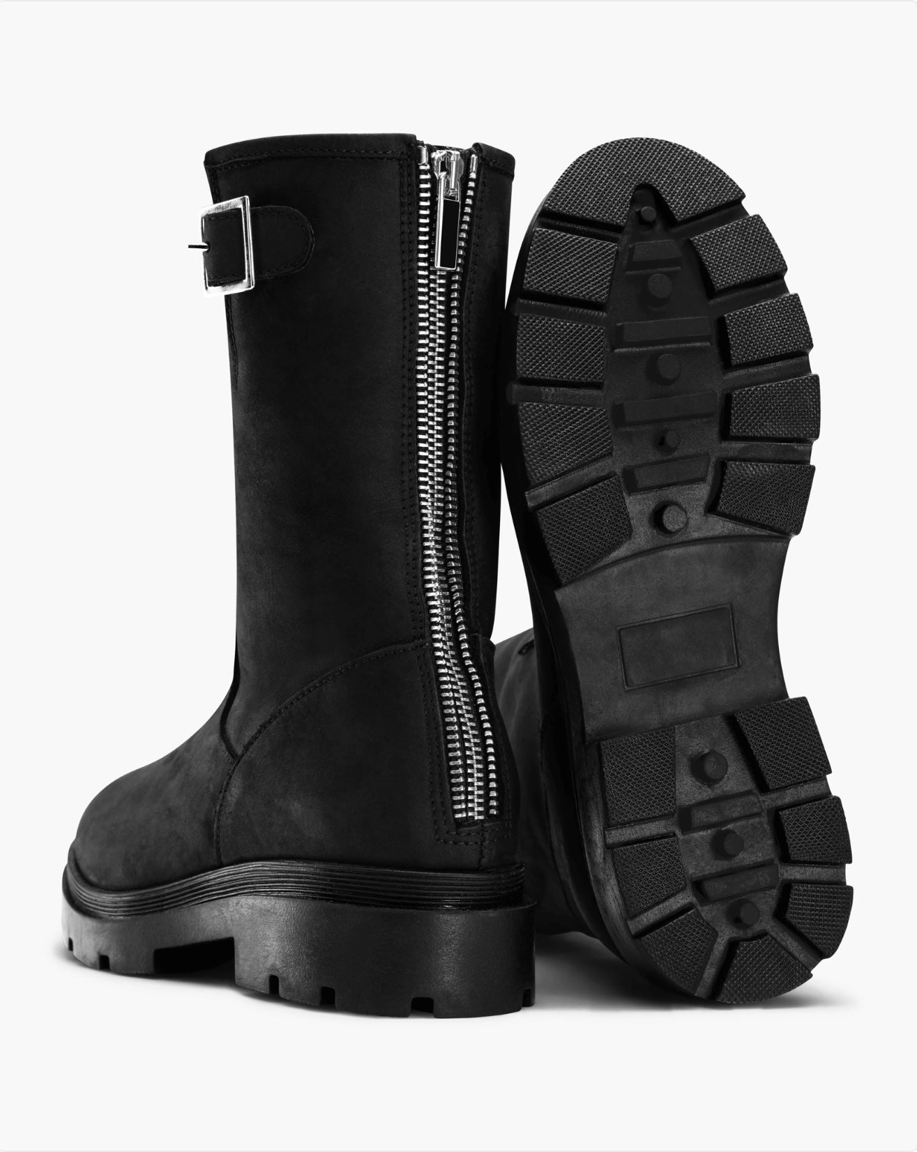 Helene Westbye Zip biker boot fur, rain svart