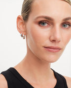 Philippa Studios Dome satin hoops Large, sølv