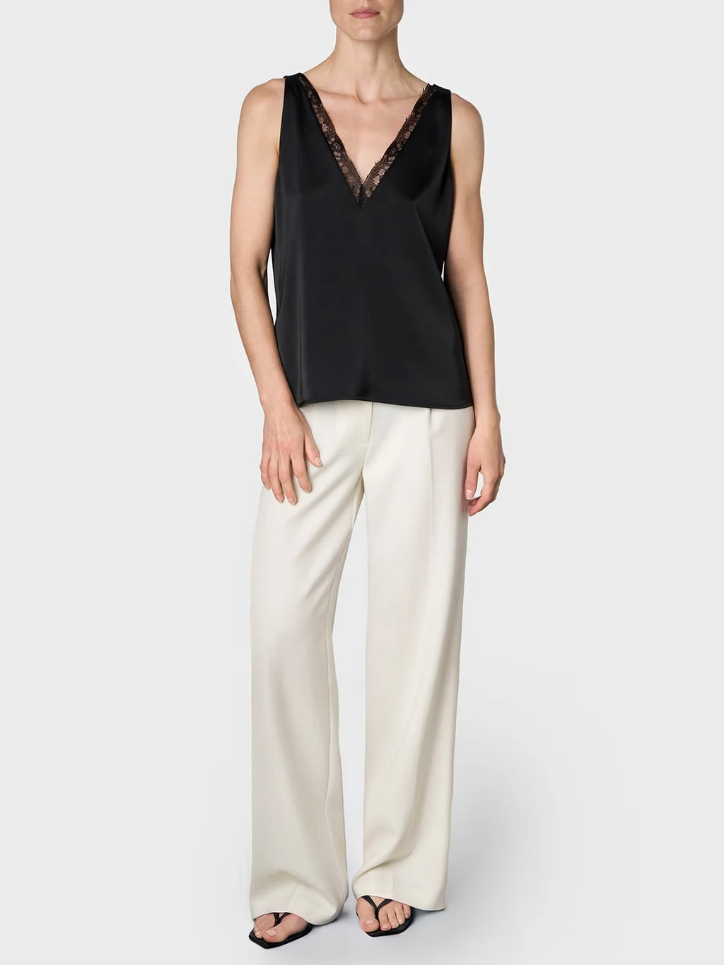 Marville Road The Virelle satin top, sort