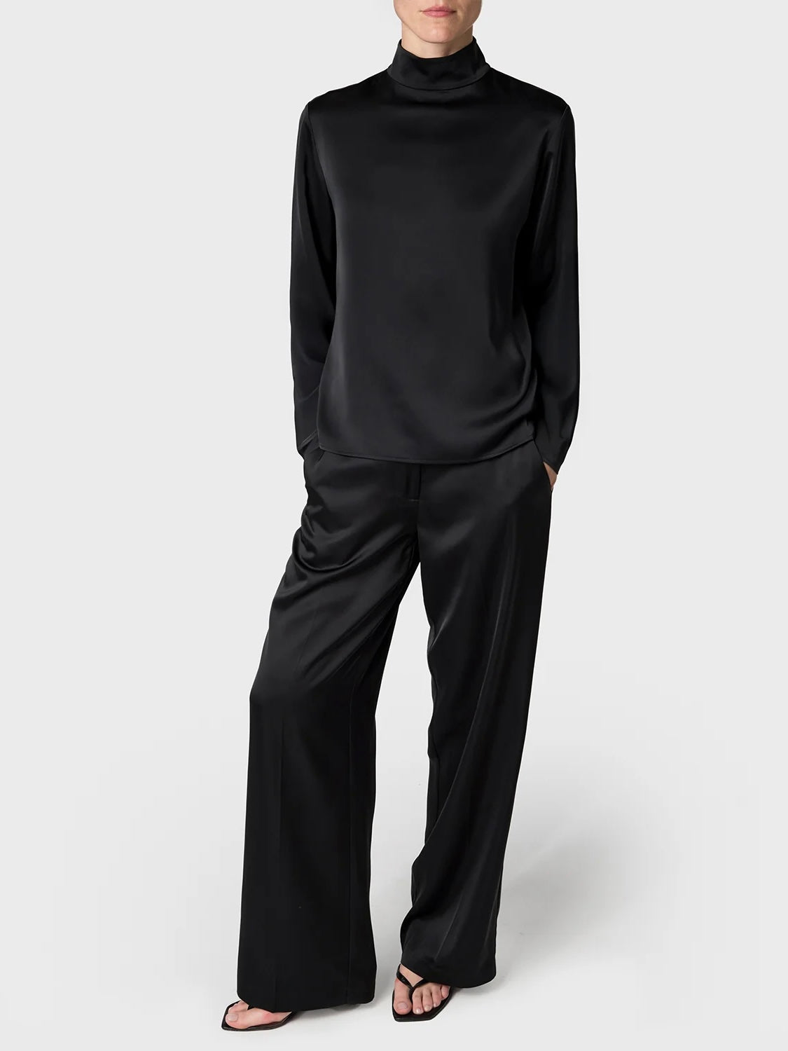 Marville Road The Sophia satin blouse, sort