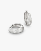 Philippa Studios Dome Pave Hoops Large, sølv