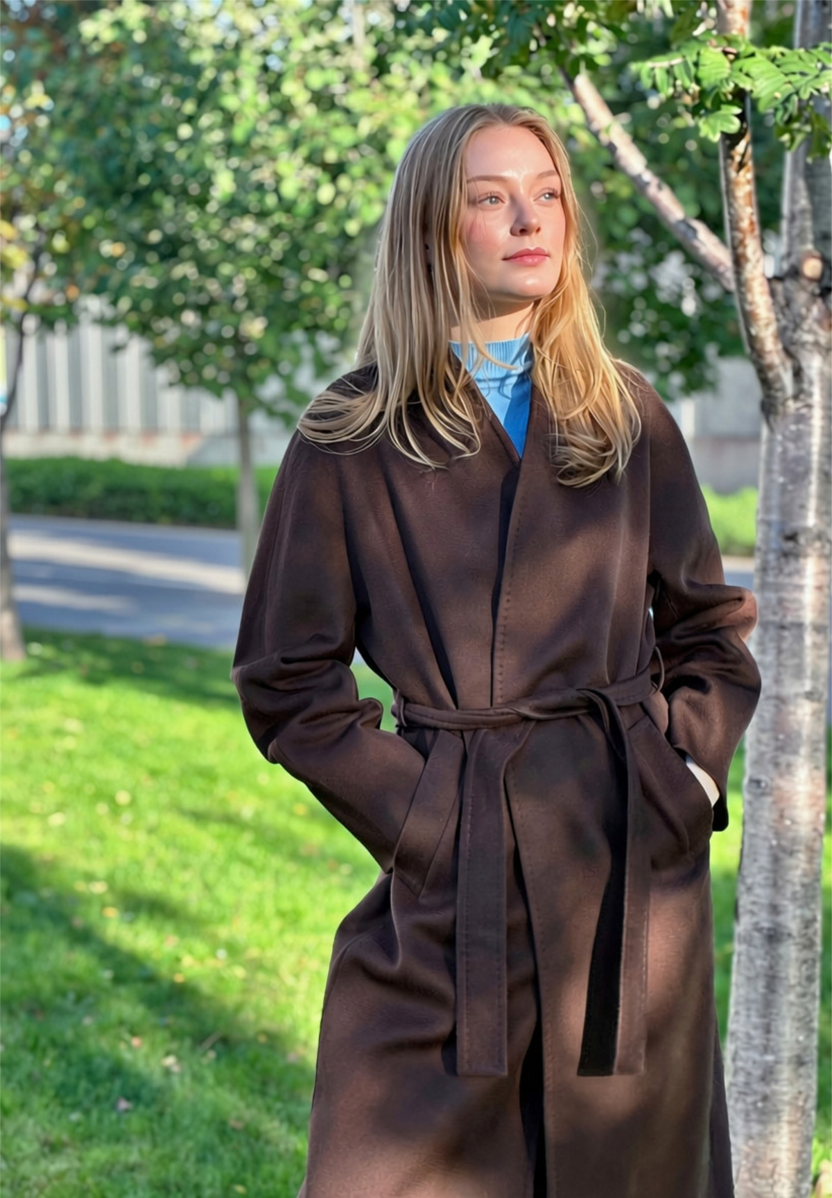 Natura Cashmere Fransesca coat, colombo dark brown
