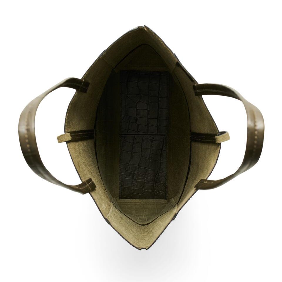 ECCO Aven tote croc, Green pine
