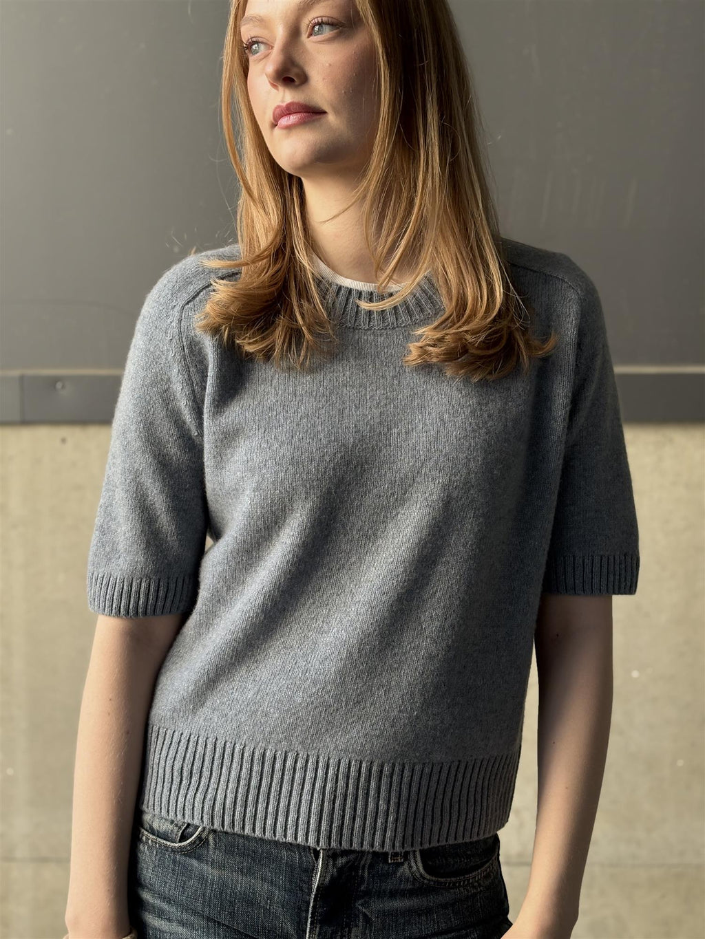Natura Cashmere Aya cashmere t-shirt, Dusty blue