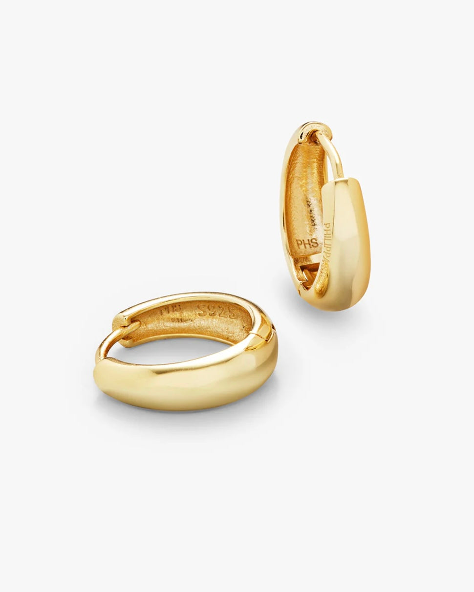 Philippa Studios Dome Hoops Large, forgylt gull