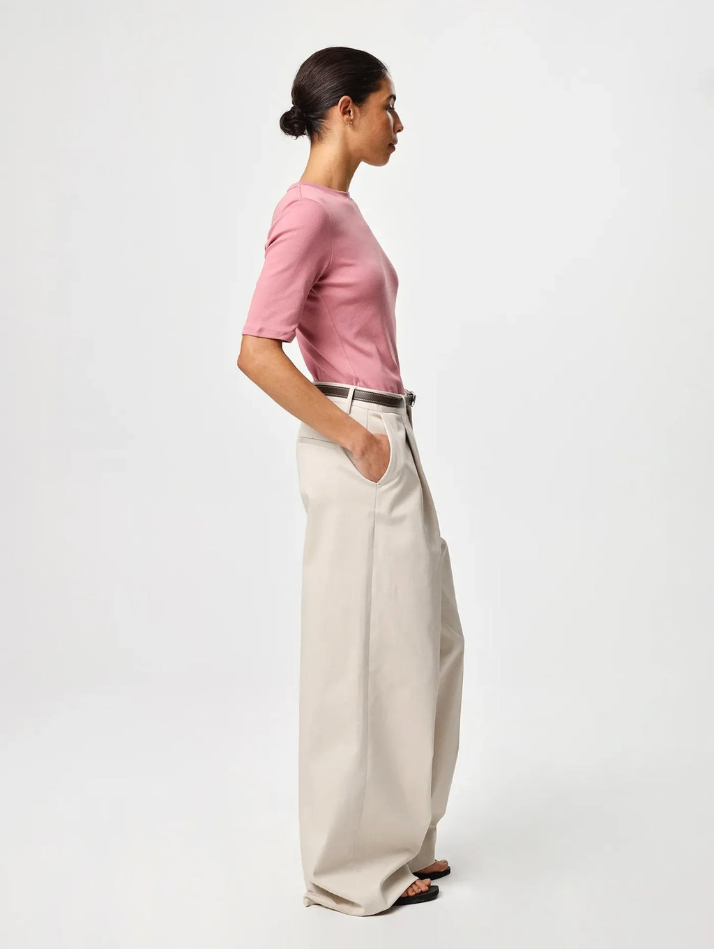 Julie Josephine Marianne rib tee, Rosy Pink