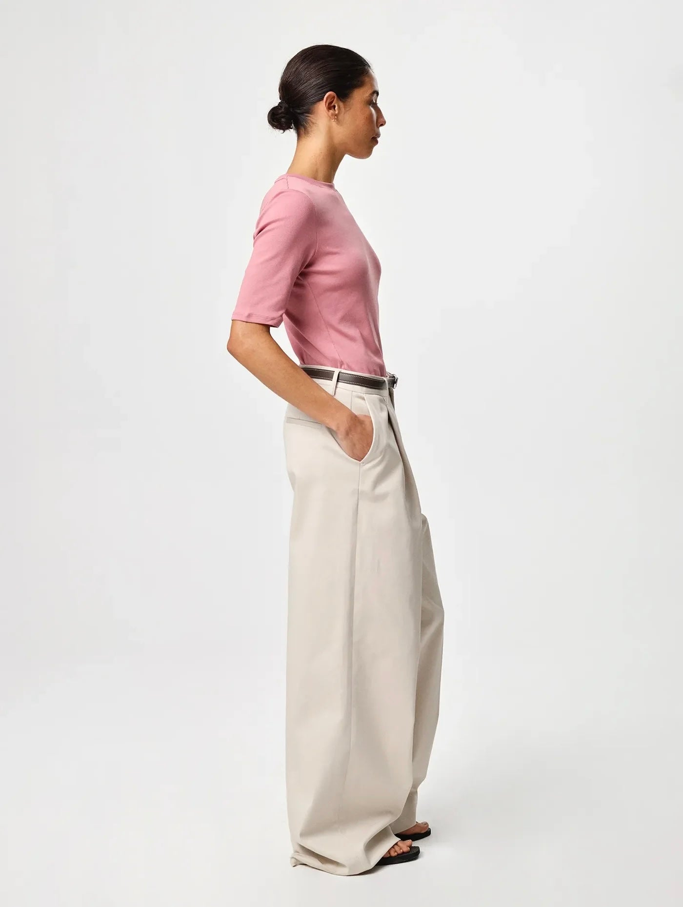 Julie Josephine Marianne rib tee, Rosy Pink