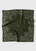Lescarf Paisley scarf 65x65, Forrest Green