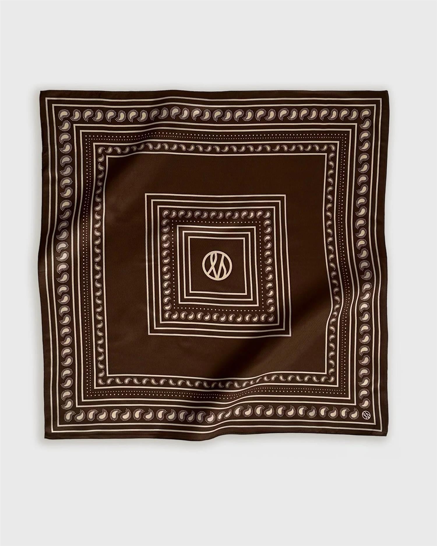 Lescarf Paisley scarf, Mocha mousse 65x65