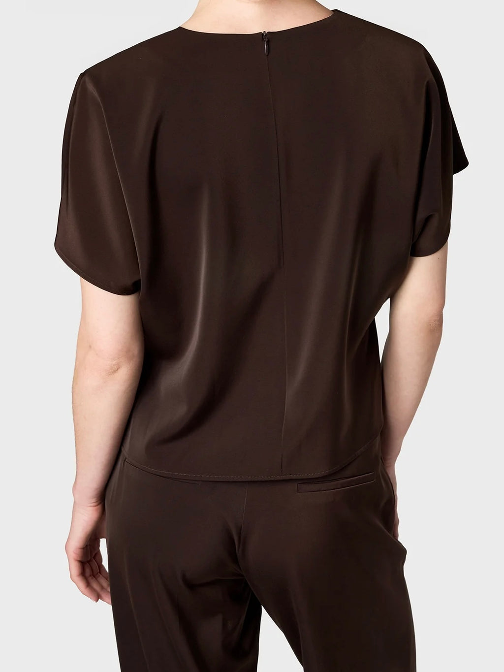 Marville Road The Mia satin top, chocolate