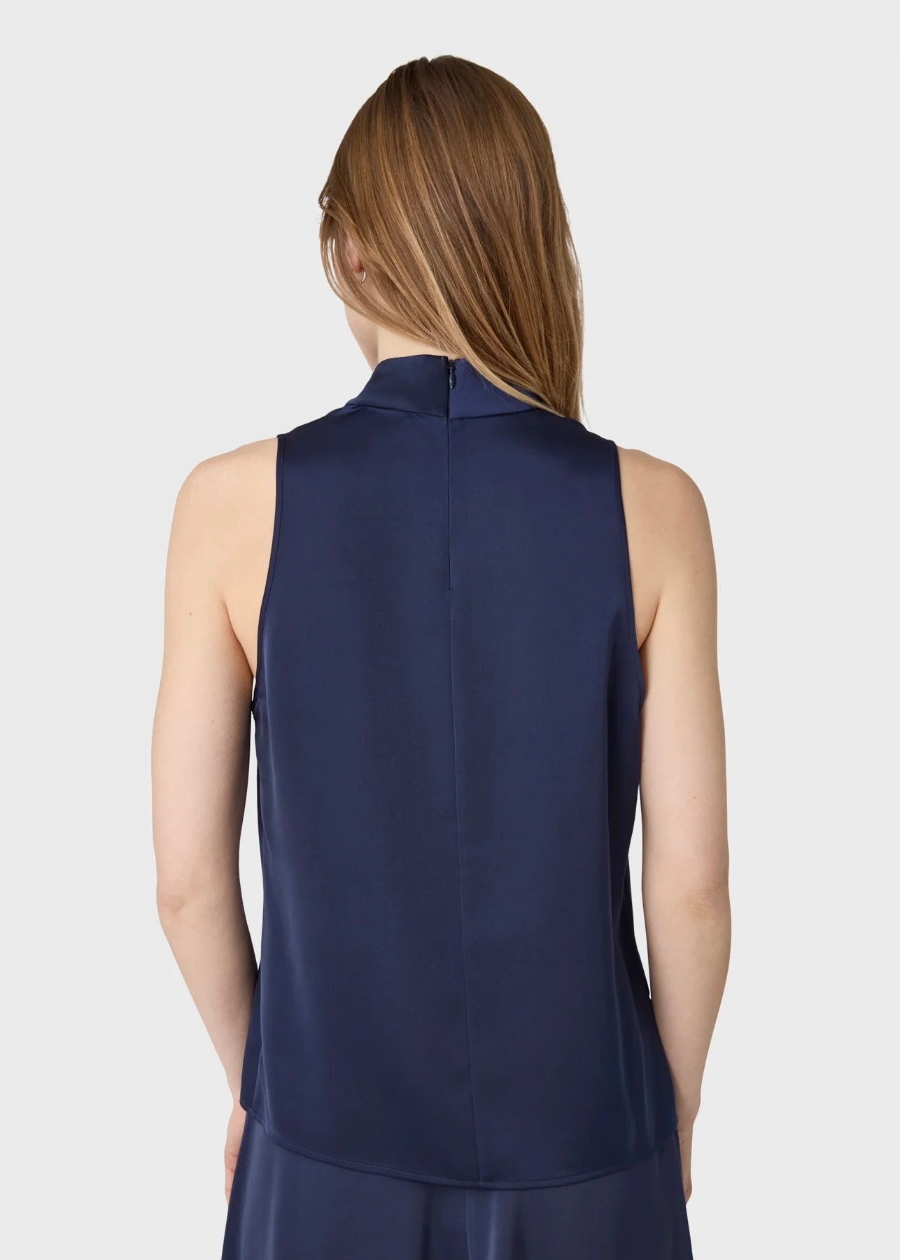 Marville Road The Zeta sateng top, Midnight blue
