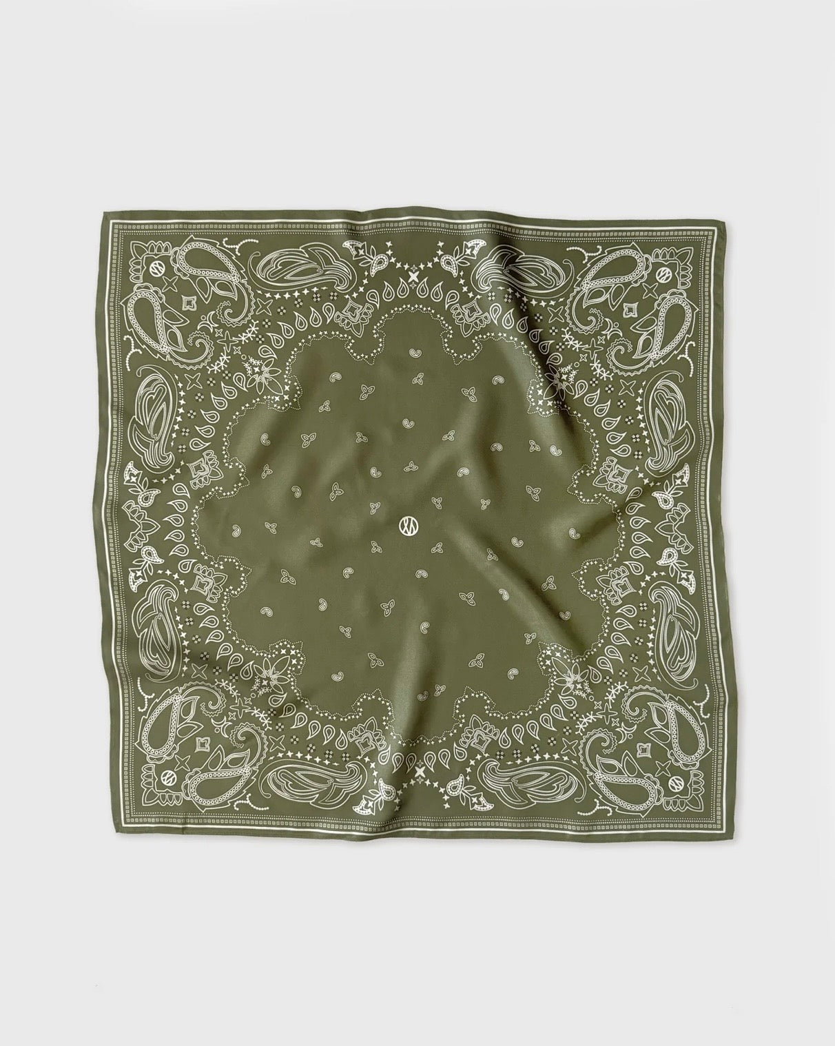 Lescarf Paisley scarf 65x65, Olive green