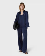 Marville Road The Ingrid Satin Trousers, midnight blue