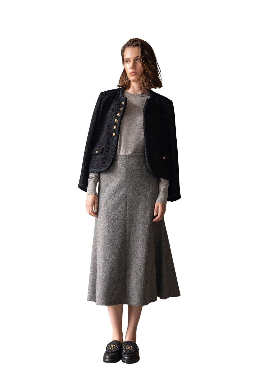Seductive Bobby bonded wool flanell, grå