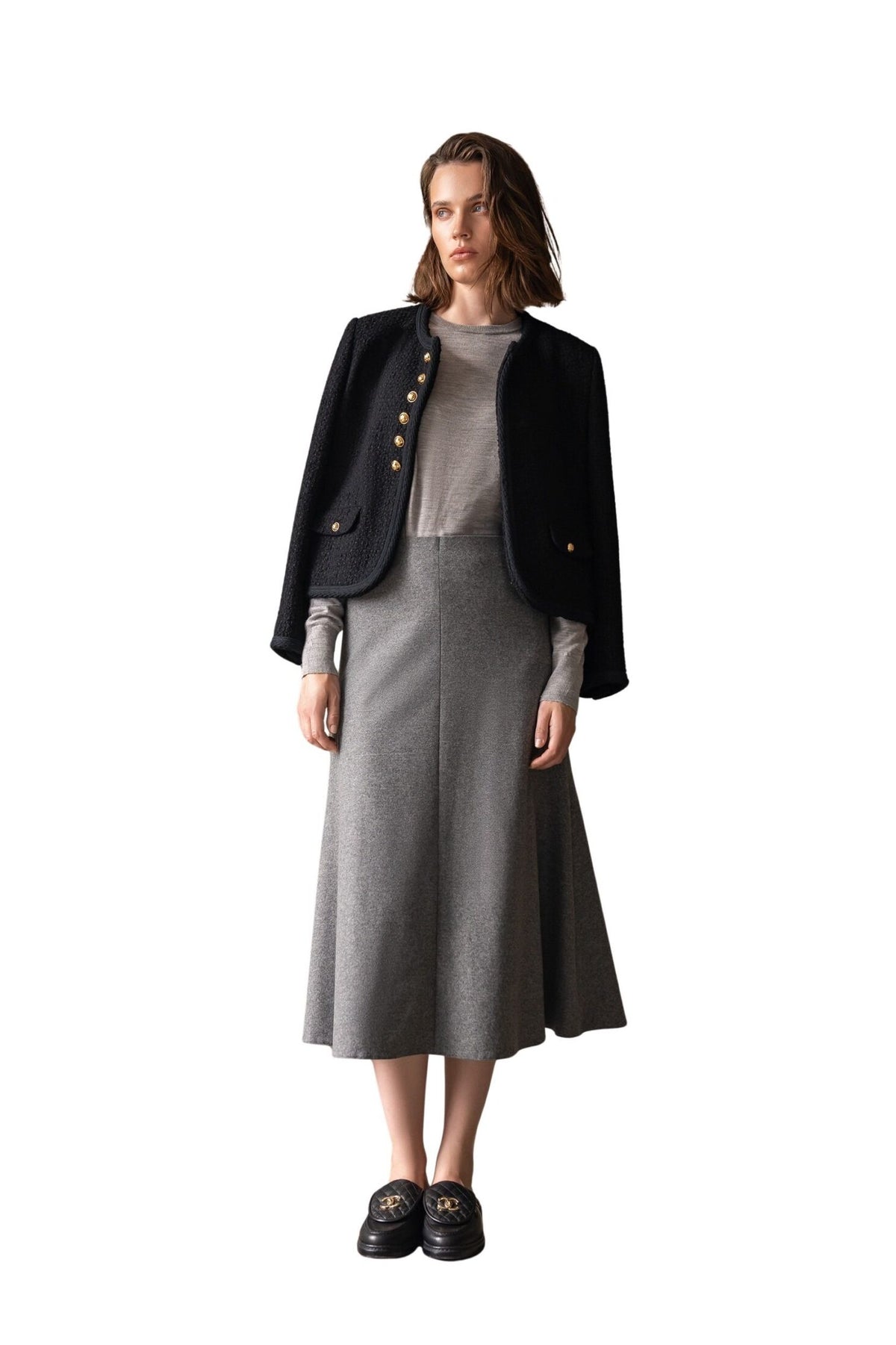 Seductive Bobby bonded wool flanell, grå