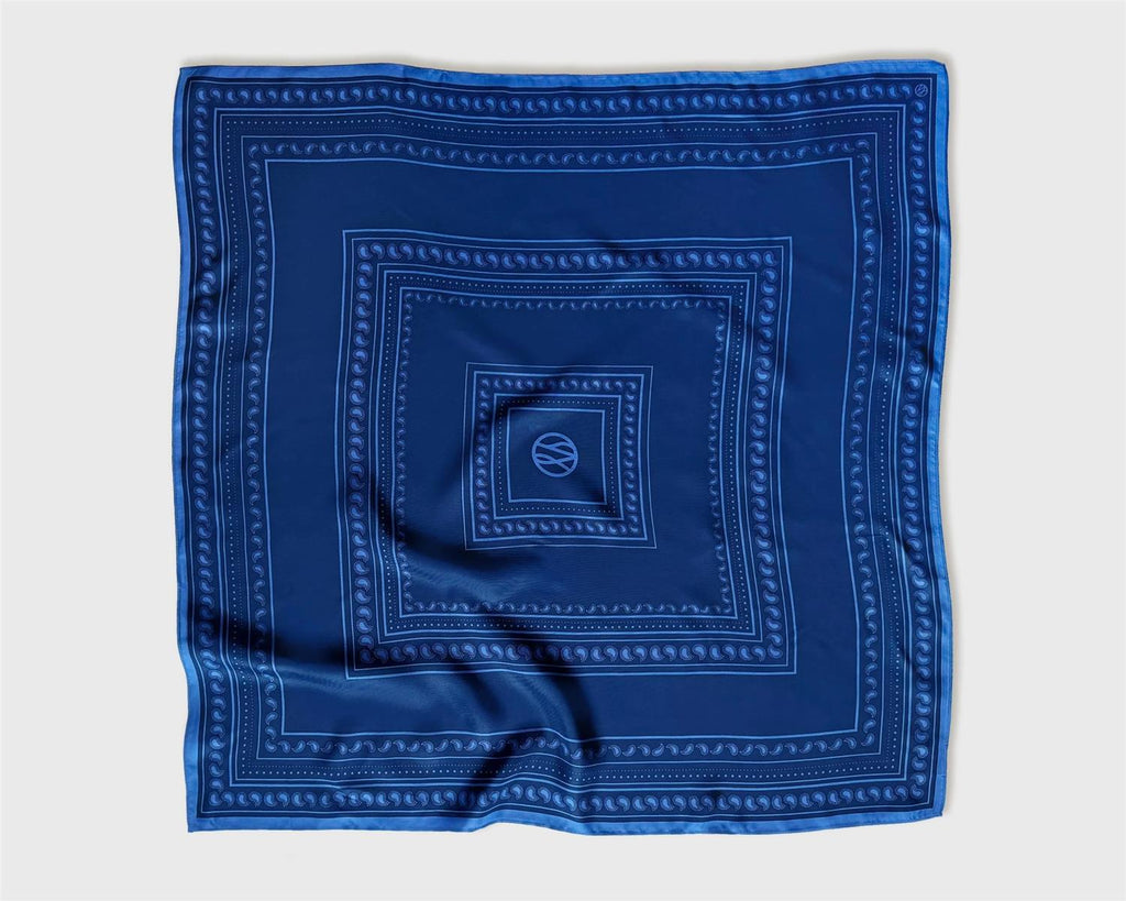 Lescarf Paisley scarf, Royal blue 80x80