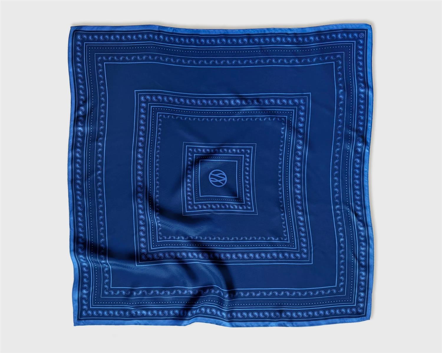 Lescarf Paisley scarf, Royal blue 80x80